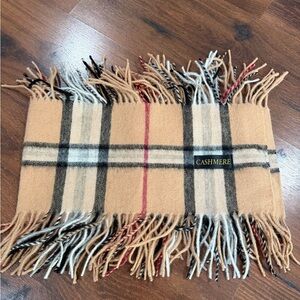 Wool Cashmere Fringe Plaid scarf